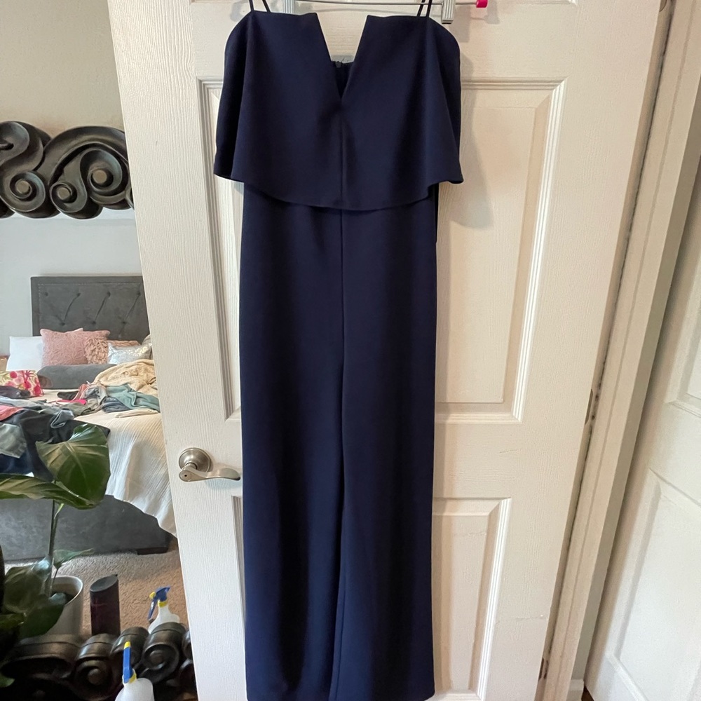 Lulus navy strapless jumpsuit